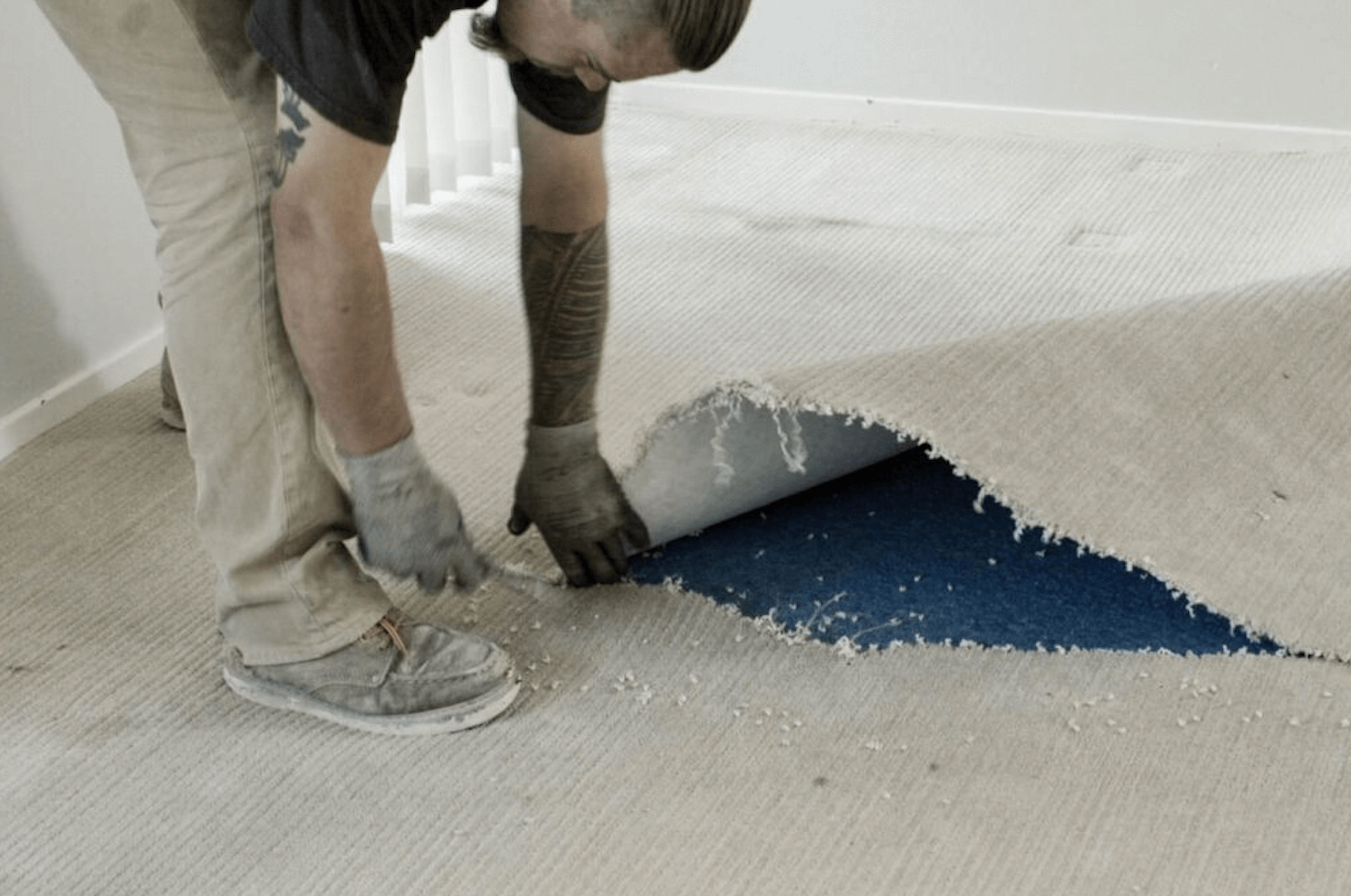 Carpet ready to be removed- All Junk Removal